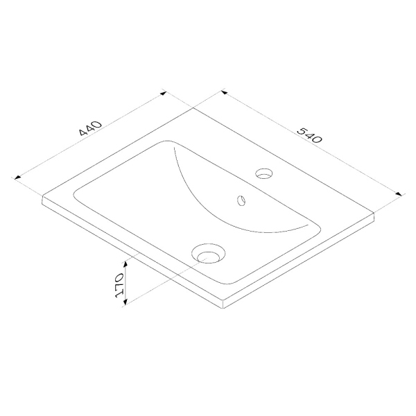 Раковина мебельная, керамическая, 55 см AM.PM X-Joy, M85AWCC0552WG64