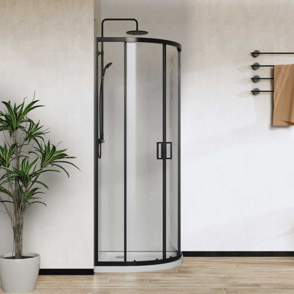 Душевой уголок Vincea City VSQ-5CT900CLB, 900*900, черный матовый, стекло прозрачное Душевой уголок Vincea City VSQ-5CT900CLB, 900*900, черный матовый, стекло прозрачное