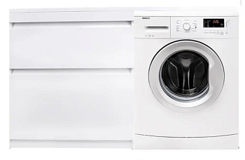 Тумба напольная Style Line, "Даллас 140", 2 ящика, Люкс белая, СС-00002273