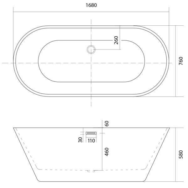 Ванна акриловая Aquatek Хорса 168x76 AQ-5776, отдельностоящая Ванна акриловая Aquatek Хорса 168x76 AQ-5776, отдельностоящая
