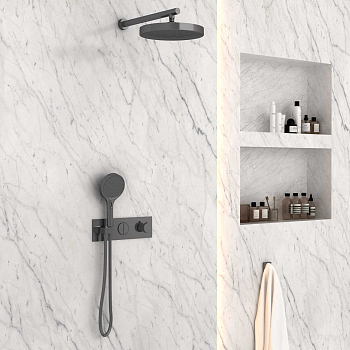 Душевой комплект Vincea VSFW-422TI2GM встраиваемый, вороненая сталь