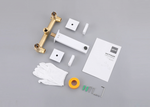 Смеситель ABBER Daheim AF82122W для раковины скрытого монтажа, белый матовый