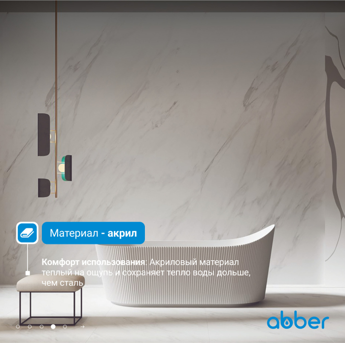 Акриловая ванна ABBER AB9445MW белая матовая
