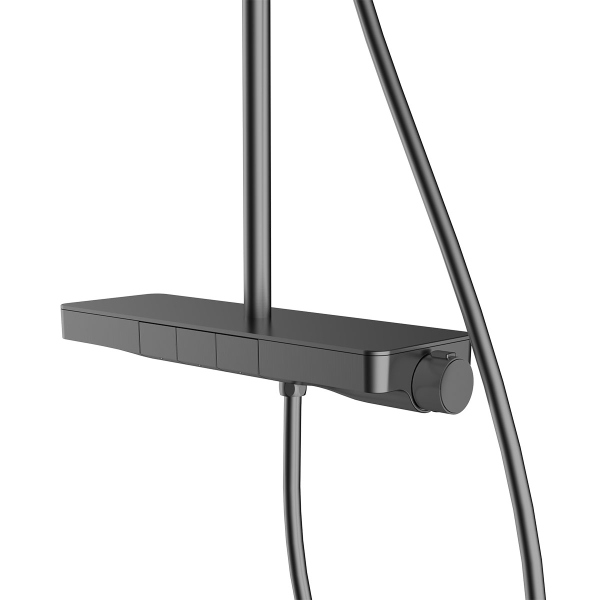 Душевая стойка Vincea Inspire VSFS-3I12TGM термостатическая с изливом, вороненая сталь