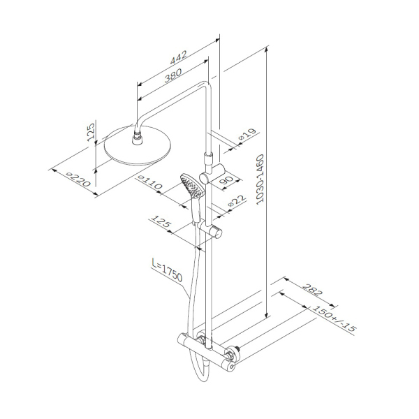 Душевая стойка AM.PM Gem F0790410