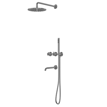 Душевая система ABBER Wasser Kreis 316 AF8150BGG, оружейная сталь брашированная