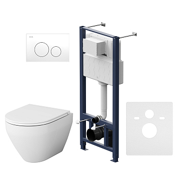 Комплект 4 в 1 AM.PM Spirit V2.0 (унитаз, инсталляця, сиденье, клавиша Белая), IS49001.701700