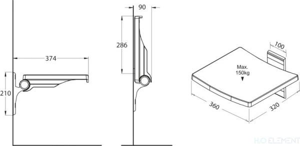 Сиденье для душа BelBagno Cubo BB36A