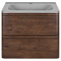 Тумба с раковиной Vincea Vico 600 подвесная, 2 выкатных ящика soft close, R.Wood, VMC-2V600RW+VCB-2VP600W