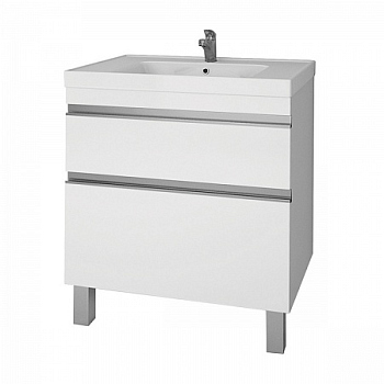 Тумба Dreja.eco Grace Plus 70, белый лак, 2 ящика