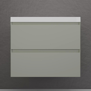 Тумба без раковины подвесная "Манхэттен 70" ЭМАЛЬ 70 2 ящика PLUS олива, ЛС-00002364