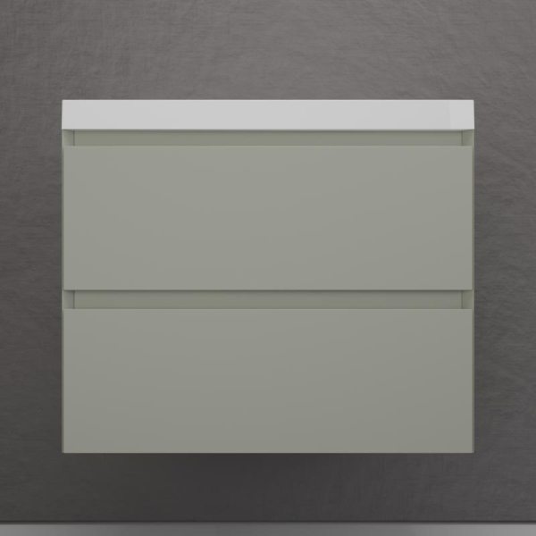 Тумба без раковины подвесная "Манхэттен 70" ЭМАЛЬ 70 2 ящика PLUS олива, ЛС-00002364