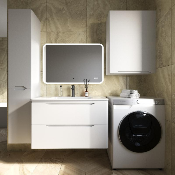 Тумба без раковины Style Line подвесная "Марелла 90" (2 ящ.) белый матовый, PLUS, СС-00002413