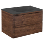 Тумба с раковиной Vincea Vico 800 подвесная, 2 выкатных ящика soft close, R.Wood, VMC-2V800RW+VCB-2VP800W