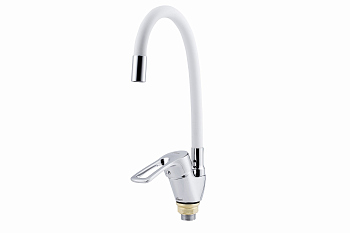 Смеситель для кухни FAUZT FZs-833-W129 гибкий излив тип См-МОЦБА Белый Смеситель для кухни FAUZT FZs-833-W129 гибкий излив тип См-МОЦБА Белый