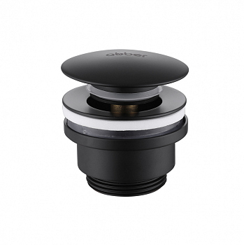 Донный клапан ABBER AF0011B без перелива, клик-клак, черный матовый
