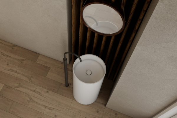 Раковина отдельностоящая ABBER Stein AS2516 белая матовая