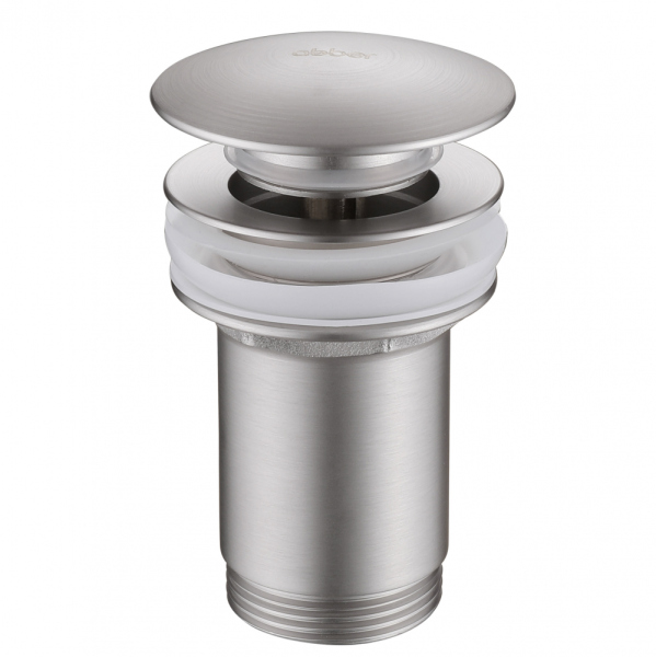 Донный клапан ABBER AF0010SP с переливом, клик-клак, сатин