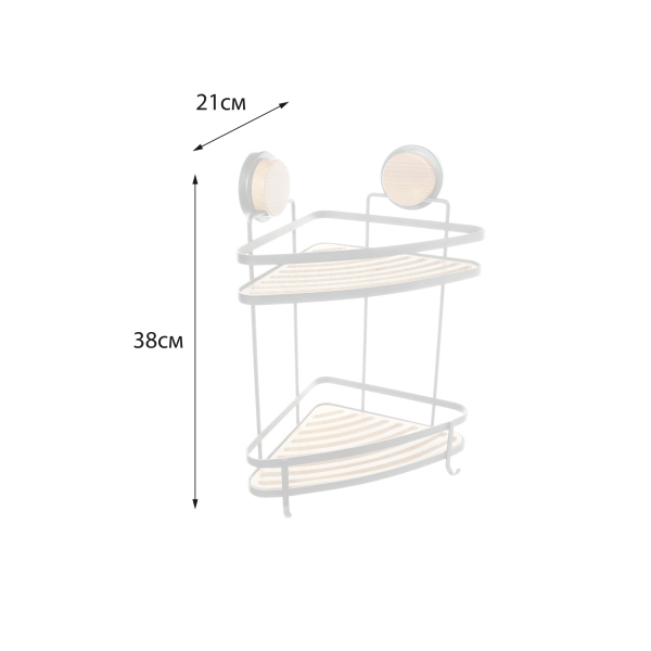 Полка Fixsen угловая двухэтажная черная-дерево Magic (FX-940B-2)