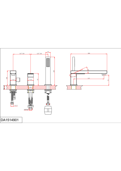 Смеситель D&K на борт ванны Bayern.Liszt (DA1514901)