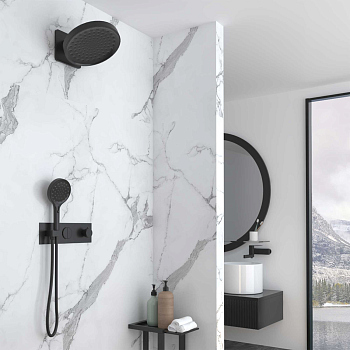 Душевой комплект Vincea VSFW-422TI3MB встраиваемый, термостатический, двухрежимный, черный