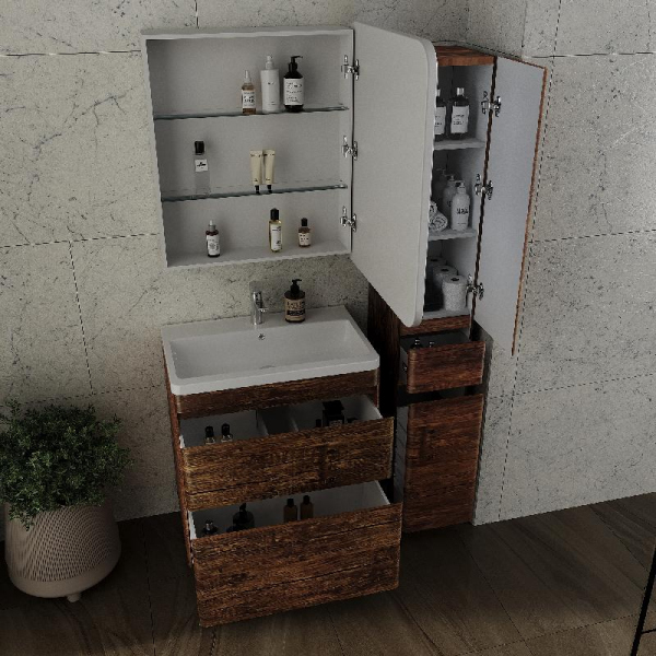 Тумба без раковины напольная Style Line "Атлантика 70", Люкс старое дерево, СС-00002343