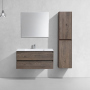 Тумба с раковиной Vincea Luka 1000 подвесная, 2 выкатных ящика soft-close, R.Oak, VMC-2L100RO+VCB-13100W