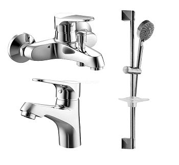 Душевой комплект Bravat Eco F00313С 2 смесителя + душевой гарнитур