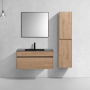 Тумба с раковиной Vincea Chiara 1000 подвесная, 1 выкатной ящик soft-close, N.Oak, VMC-2C100NO+VCB-13100G