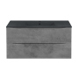 Тумба с раковиной Vincea Mia 1000 подвесная, 2 выкатных ящика soft close, Beton, VMC-2MC100BT+VBS-13100MB