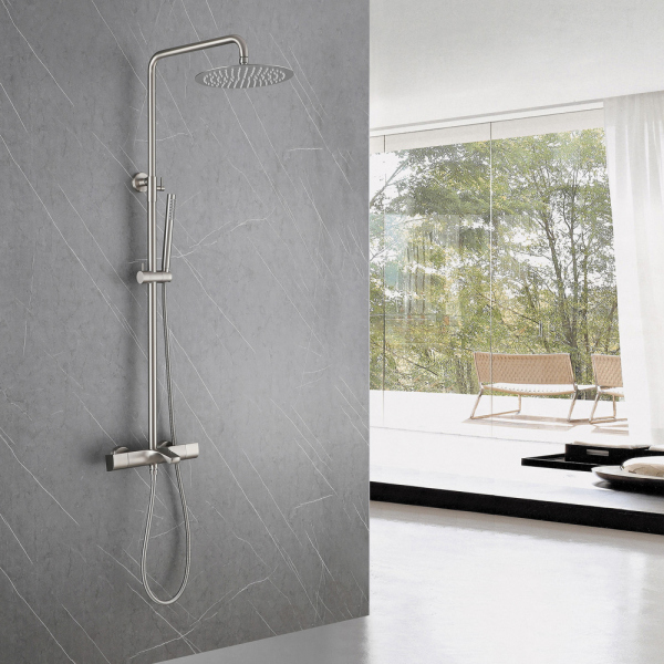 Душевая стойка ABBER Thermostat AF8516SPL с термостатом и изливом, сатин