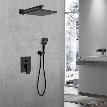 Душевой комплект Vincea Next VSFW-1N1MB, встраиваемый, 2 режима черный