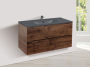 Тумба с раковиной Vincea Mia 1000 подвесная, 2 выкатных ящика soft close, R.Wood, VMC-2MC100RW+VBS-13100