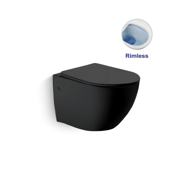 Унитаз подвесной Vincea, Globo VT1-14MB безободковый, цвет матовый черный