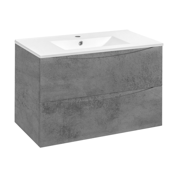 Тумба без раковины Vincea Mia 900 подвесная, 2 выкатных ящика soft close, Beton, VMC-2MC900BT