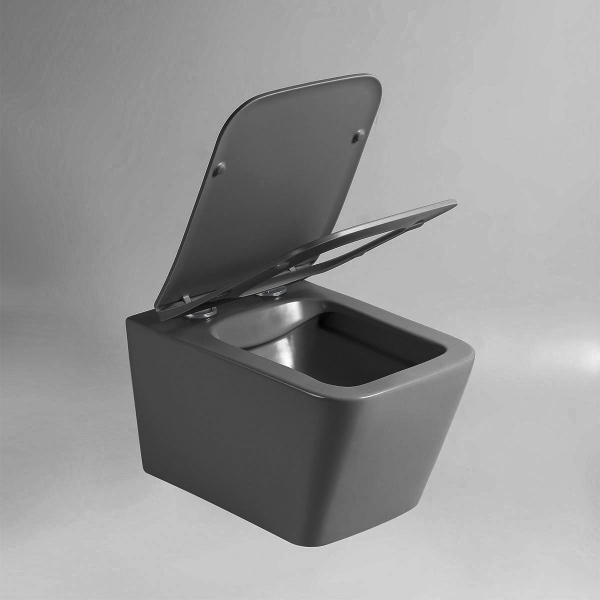 Унитаз подвесной Vincea Q-Line VT1-12MA безободковый, цвет антрацит мат., soft close сиденье