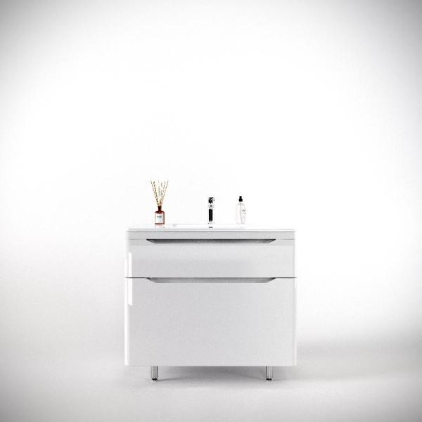 Тумба без раковины Style Line напольная "Марелла 90" (2 ящ.) белый глянец, PLUS, СС-00002417