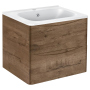 Тумба с раковиной Vincea Paola 600 подвесная, 2 выкатных ящика soft close, V.Oak, VMC-2P600VO+VCB-2VP600B