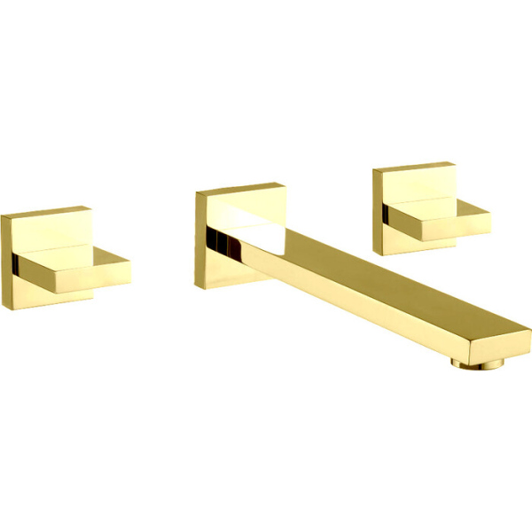 UNIKA-BLI3-03/24 Смеситель для раковины встраиваемый на три отверстия, исполнение золото