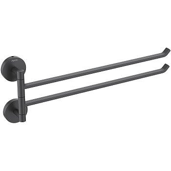 Полотенцедержатель Aquatek Бетта AQ4613MB двойной поворотный Черный матовый