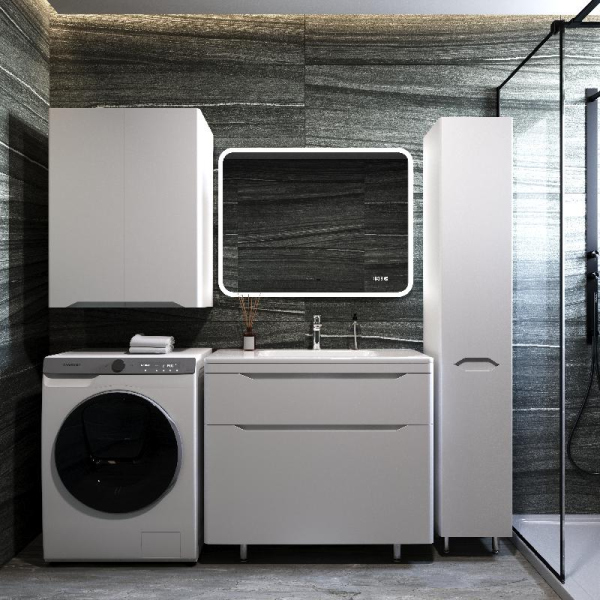 Тумба без раковины Style Line напольная "Марелла 90" (2 ящ.) белый матовый, PLUS, СС-00002416