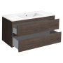 Тумба с раковиной Vincea Gio 100 подвесная, 2 выкатных ящика soft-close, R.Oak, VMC-2G100RO+VBS-13100MA