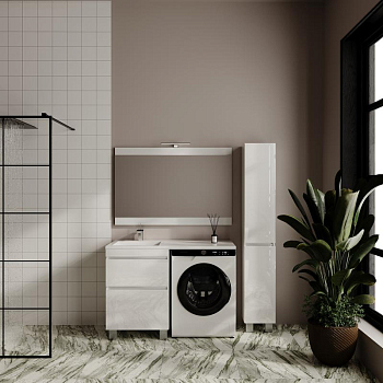 Тумба без раковины напольная Style Line "Даллас ЛЕОН 120", Люкс белая, СС-00002438