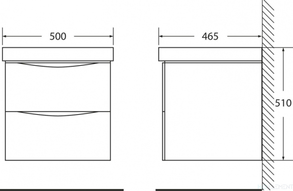Тумба для комплекта BelBagno Fly 50 bianco lucido