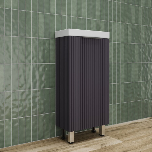 Тумба без раковины напольная "СОЛО" универсальная (Como 40) Графит Нубук, ЛС-00002427