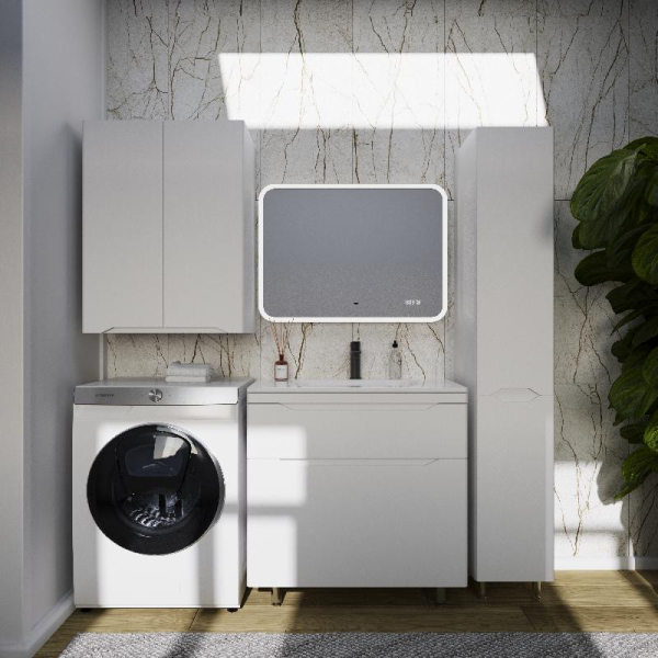 Тумба без раковины Style Line напольная "Марелла 80" (2 ящ.) белый матовый, PLUS, СС-00002401