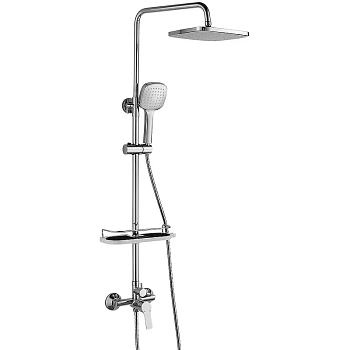 Смеситель Rossinka RS29-45 для душа с регулируемой высотой штанги и лейкой Тропический дождь