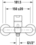 Смеситель Duravit B.2 B25230000010 для ванны с душем