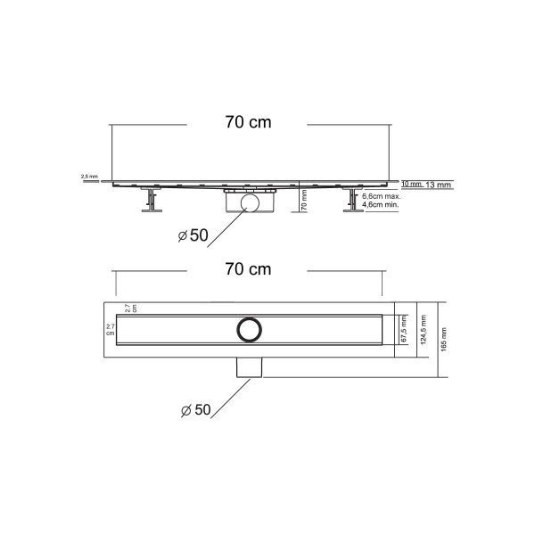 Душевой лоток Vincea Say OPTIMA -S 603.70.S.U, 70 см, под плитку Душевой лоток Vincea Say OPTIMA -S 603.70.S.U, 70 см, под плитку