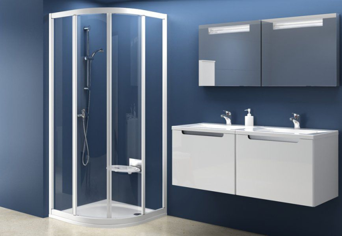 Душевой уголок Ravak SKCP4-80 Transparent, профиль белый